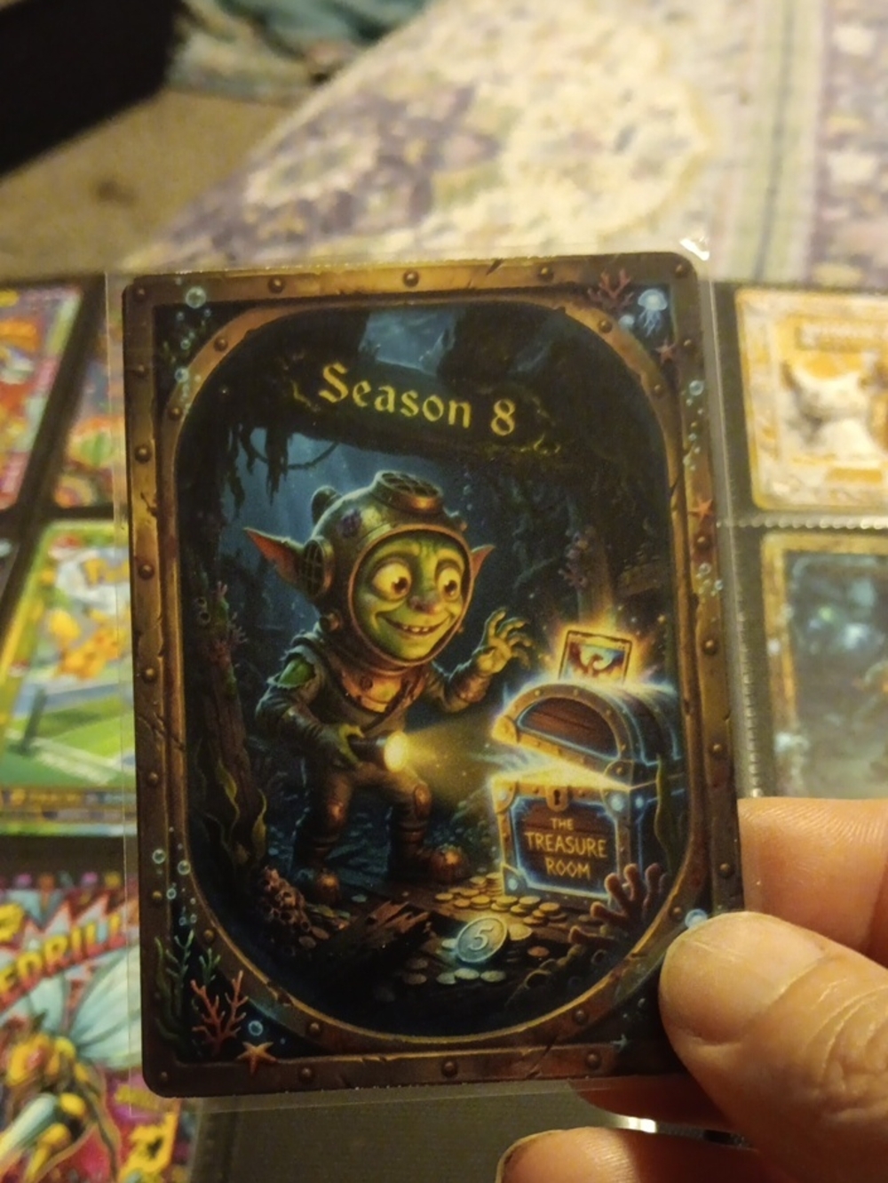 Pokemon Season 8 Treasure Room Card - Blue, Green, Gold
